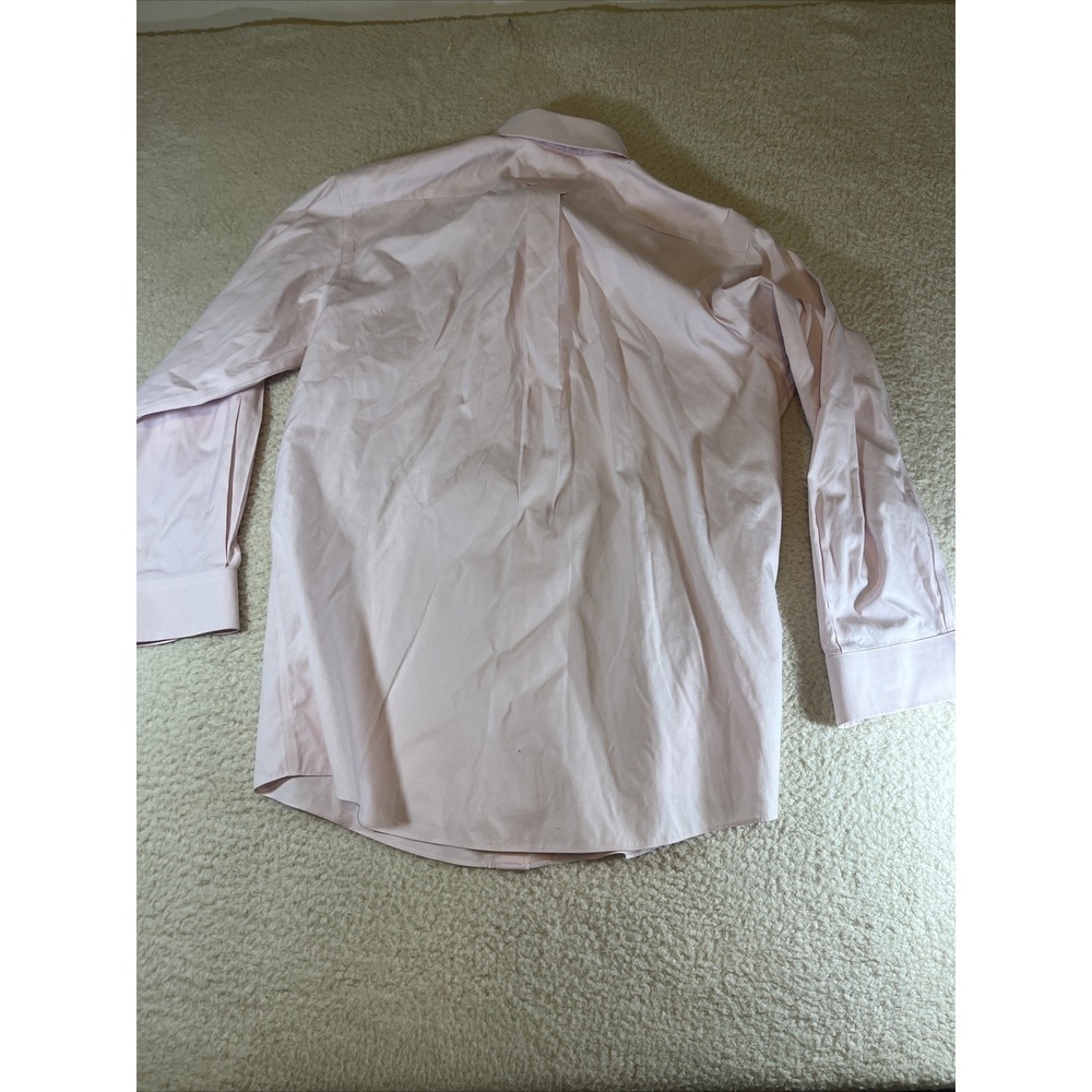 Roundtree & Yorke Gold Label Mens 16.5 Pink Long Sleeve Dress Shirt - Picture 12 of 16